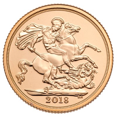 Lot 271 - Elizabeth II, Sovereign 2018; encapsulated...
