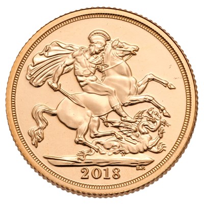 Lot 272 - Elizabeth II, Sovereign 2018; encapsulated...
