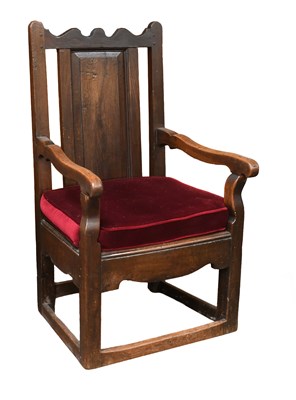 Lot 447 - A George III Joined Oak Armchair, 3rd quarter...