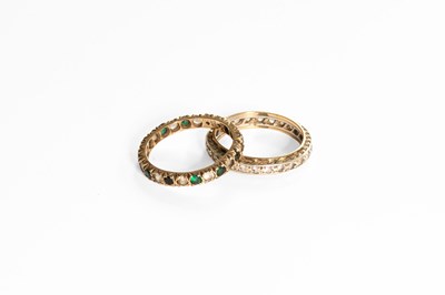 Lot 173 - Two 9 Carat Gold Multi-Gem Set Eternity Rings,...