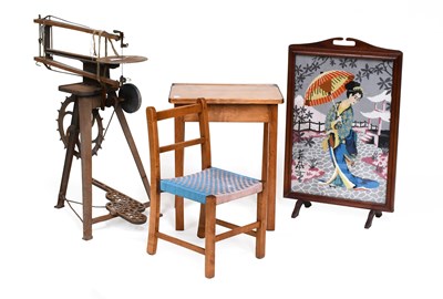 Lot 1177 - 1950s Child's Desk and Chair, Hobbies Donkey...