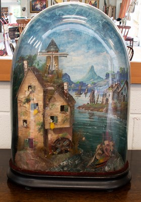 Lot 376 - Automaton Watermill with Sailing Boat, under...