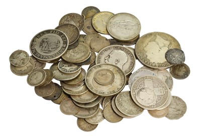 Lot 243 - Assorted Pre-1920 Silver Coins, mixed monarchs...