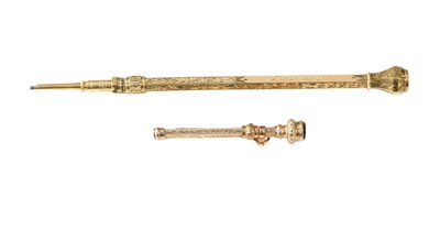Lot 113 - A Gold Propelling-Pencil and a Gold Propelling-...