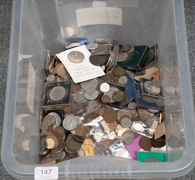 Lot 147 - Assorted British and World Coins, bulk mixed...