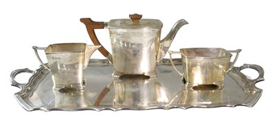 Lot 85 - A Three-Piece George VI Silver Tea-Service, by...