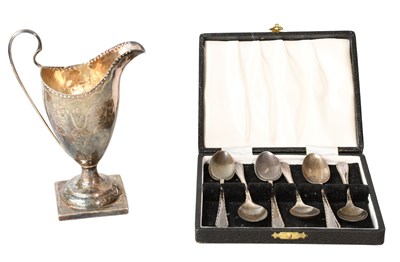 Lot 18 - A George III Silver Cream-Jug and a Cased Set...