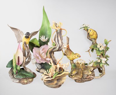 Lot 283 - Boehm Coloured Bisque Porcelain, "Grey Wagtail...