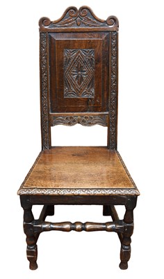 Lot 1276 - An Early 19th Century Provincial Oak Chair,...