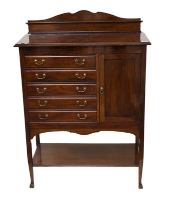 Lot 1284 - An Edwardian Mahogany Music Cabinet, 80cm by...