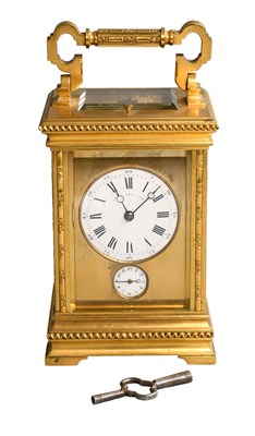 Lot 1258 - A French Brass Strike and Repeat Alarm...