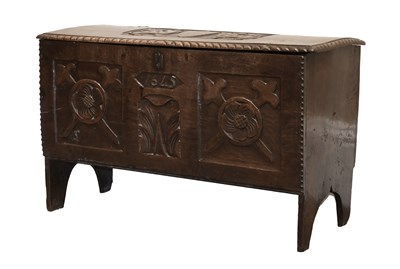 Lot 467 - An Early 18th Century Oak Chest, of six-plank...