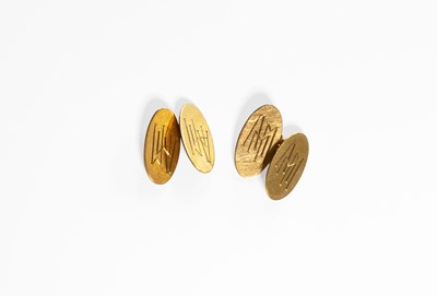 Lot 175 - A Pair of 9 Carat Gold Cufflinks, comprising...