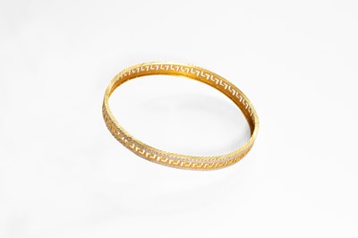 Lot 205 - A Greek Key Motif Bangle, inner measurements...