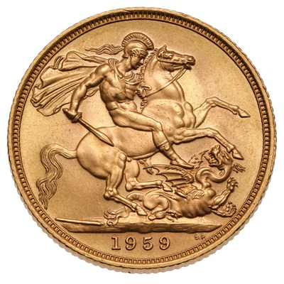 Lot 254 - Elizabeth II, Sovereign 1959; about...