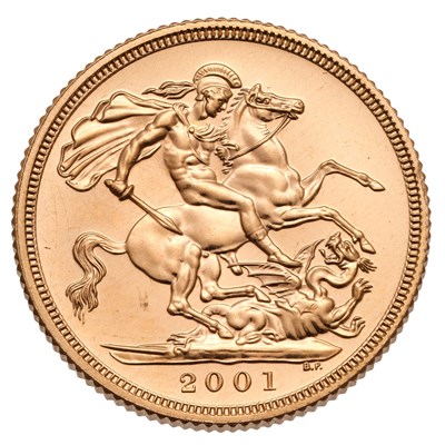 Lot 256 - Elizabeth II, Sovereign 2001; about uncirculated