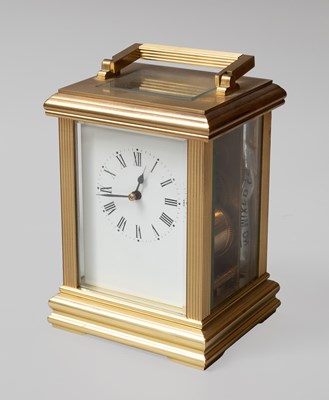 Lot 273 - A French Brass Striking Carriage Clock, second...