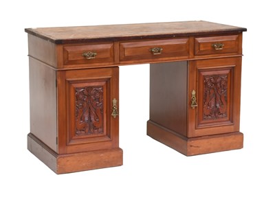 Lot 1277 - An Edwardian Mohagany Pedestal Desk with...