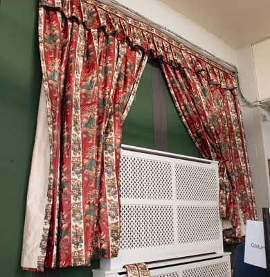 Lot 1003 - Two Pairs of Country House Curtains Made by...
