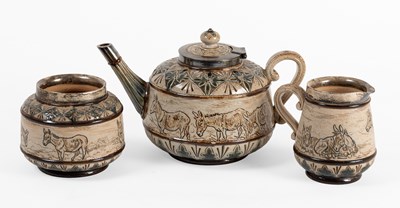 Lot 73 - A Doulton Lambeth Stoneware Tea Set, 19th...