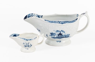 Lot 26 - A Lowestoft Creamboat, circa 1760, strap...