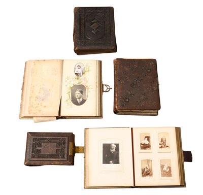 Lot 1294 - Five Vintage Albums of Cartes de Visite,...