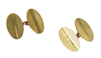 Lot 230 - A Pair of 9 Carat Gold Cufflinks, comprising...