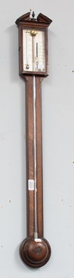 Lot 1237 - A Mahogany Stick Barometer, signed C Aiano...