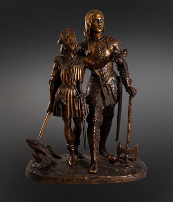 Lot 149 - A Patinated Bronze Figure Group, 1st half 20th...