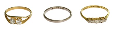 Lot 210 - An 18 Carat White Gold Band Ring, finger size...