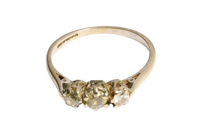 Lot 209 - An 18 Carat White Gold Diamond Three Stone...