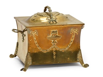 Lot 543 - An Edwardian Brass Coal Bin, early 20th...
