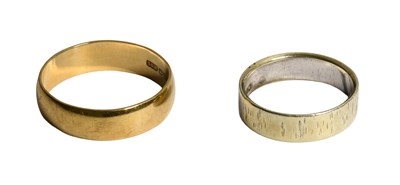 Lot 215 - Two 9 Carat Gold Band Rings, finger sizes N and V
