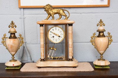 Lot 358 - A French Marble Striking Mantel Clock...