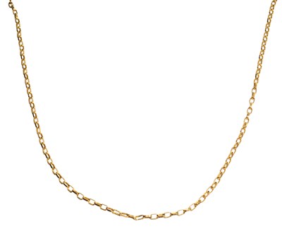 Lot 214 - A 9 Carat Gold Cable Link Necklace, length...