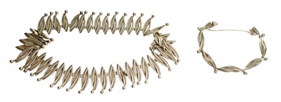 Lot 181 - A Necklace and Bracelet, of abstract design,...