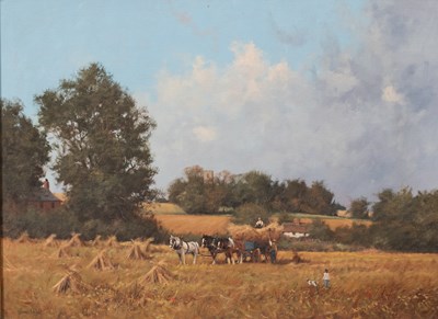 Lot 1057 - James Wright (b.1935) Gathering the crop...