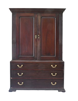 Lot 515 - A George III Mahogany Linen Press, 3rd quarter...