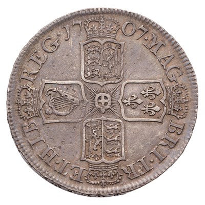 Lot 102 - Anne, Halfcrown 1707, SEXTO, Post-Union,...