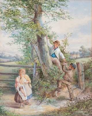 Lot 1055 - British School (19th Century) Children taking...