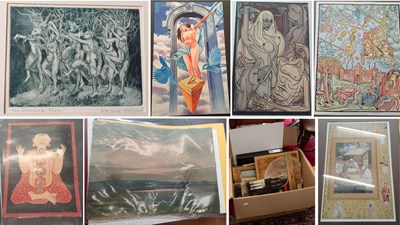 Lot 1115 - A Collection of Watercolours, Prints and...