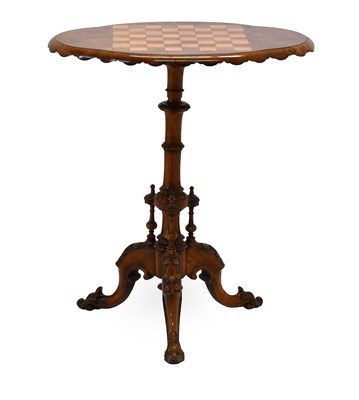 Lot 591 - A Victorian Burr Walnut Chess-Top Tripod Table,...