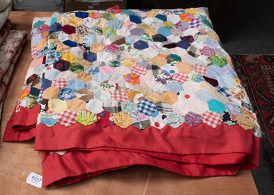 Lot 1037 - Early 20th Century Patchwork Bed Cover,...