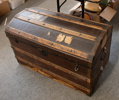 Lot 1229 - Early 20th Century Brown Canvas Mounted Hinged...