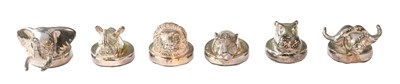 Lot 115 - A Set of Six African Silver Place-Card Holders,...