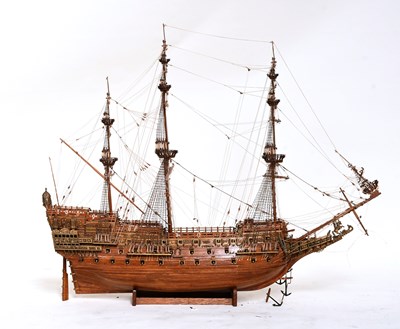 Lot 364 - A Scratch Built Model of a Triple-masted Ship,...