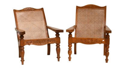 Lot 1462 - A Pair of 20th Century Carved Cane Work...
