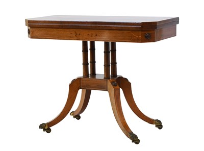 Lot 511 - A Regency Rosewood and Boxwood-Strung Foldover...