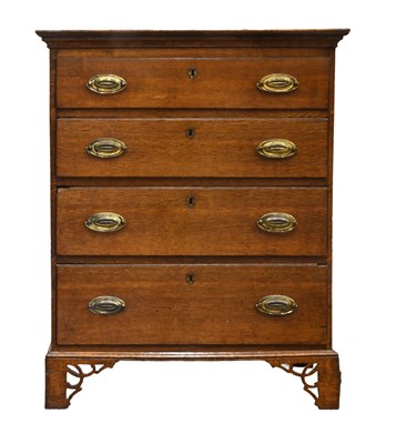 Lot 436 - A George III Oak Straight-Front Chest of...