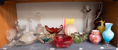 Lot 253 - One Shelf of Decorative Glassware, including...